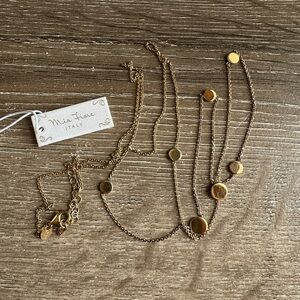 Gold Vermeil Disc Necklace 925 Sterling silver 36 inches great layering piece